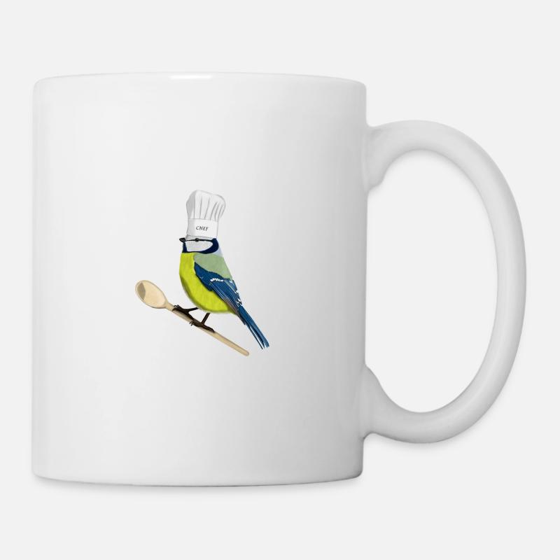 Chef Bleu Chef Cuisine Oiseau Oiseau Ami - Mug blanc - blanc