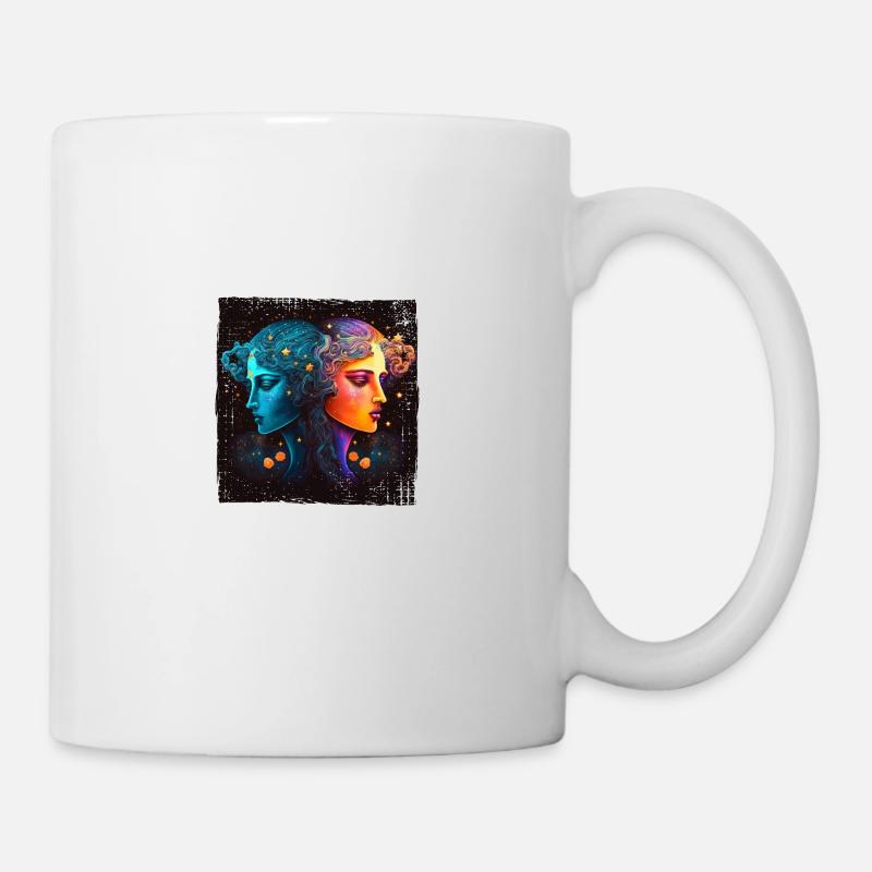 Gemini Zodiac Watercolor Watercolor Boho - Mug - white
