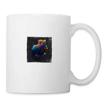Widder Sternezeichen Aquarell Watercolor Boho - Tasse - Weiß - Rechts