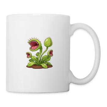 Fleischfressende Pflanze Geschenk  - Tasse - Weiß - Rechts