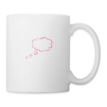 Gedankenblase Blase Gedanken Rosa - Tasse - Weiß - Rechts