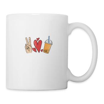Peace Love Boba - Tasse - Weiß - Rechts