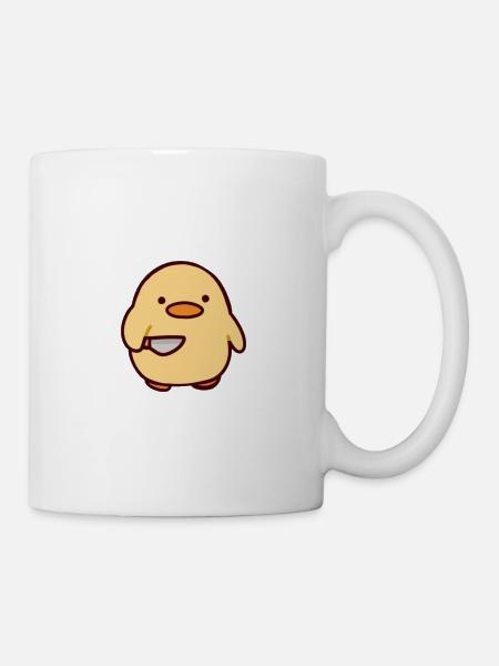 Ente mit einem Messer - Tasse - Weiß