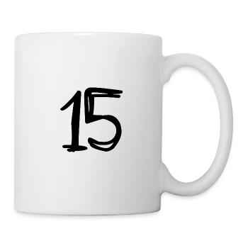 15 JAHRE. 15-jähriges Jubiläum. GEBURTSTAG 15 JAHRE. 15 - Tasse - Weiß - Rechts