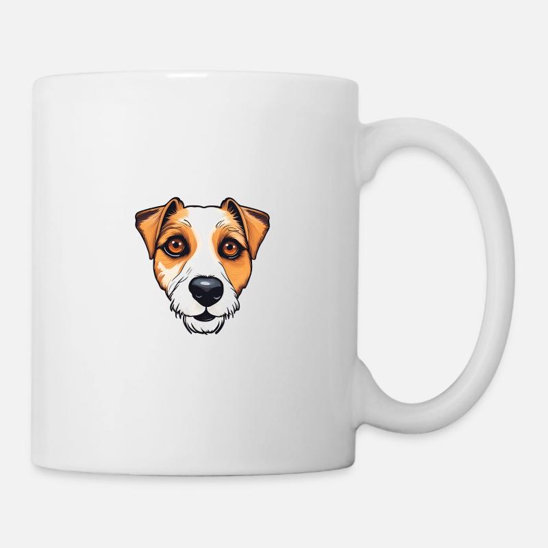 Jack Russel Terrier Porträt Illustration - Tasse - Weiß