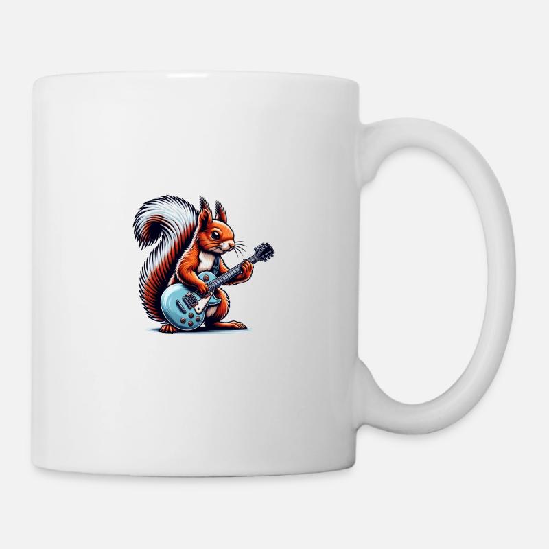 Eichhörnchen Spielt E-Gitarre Rock Musik - Tasse - Weiß