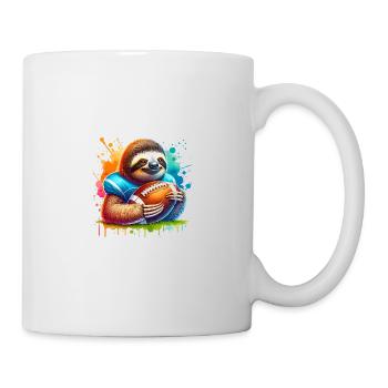 Coole Faultier Quarterback Sport Design - Tasse - Weiß - Rechts