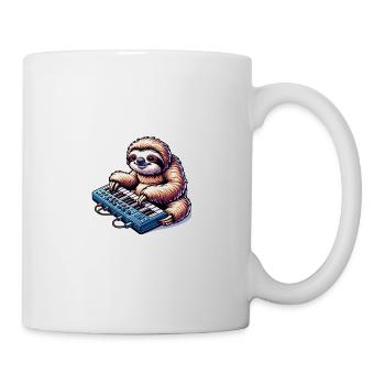 Sloth Keyboard Player Musician Smooth - Mug - white - Right