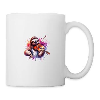 Conception décontractée de paresseux de violoneux - Mug blanc - blanc - Droite