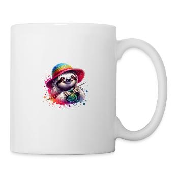 Tricot décontracté et conception de paresseux au crochet - Mug blanc - blanc - Droite