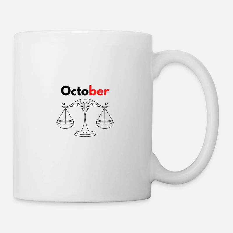 Mois avec son signe Astrologique Balance/Octobre - Mug blanc - blanc