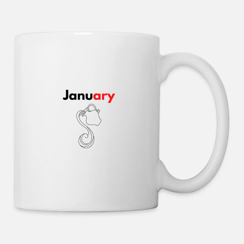 Mois avec son signe Astrologique Verseau/Janvier - Mug blanc - blanc