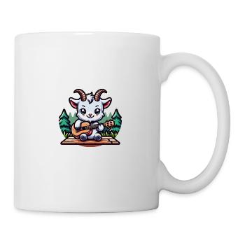 Cute Goat Playing Guitar Animal Lover Farm - Mug - white - Right