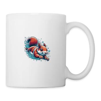 Swimming Squirrel Nuts Animal Lover - Mug - white - Right