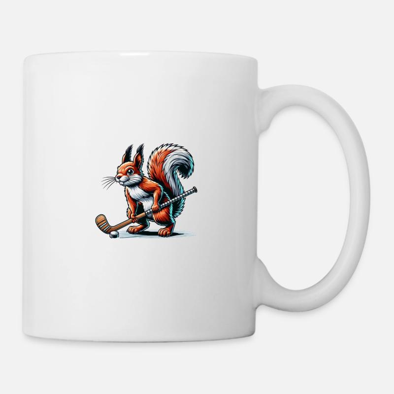 Feldhockey Eichhörnchen Nüsse Tierliebe - Tasse - Weiß