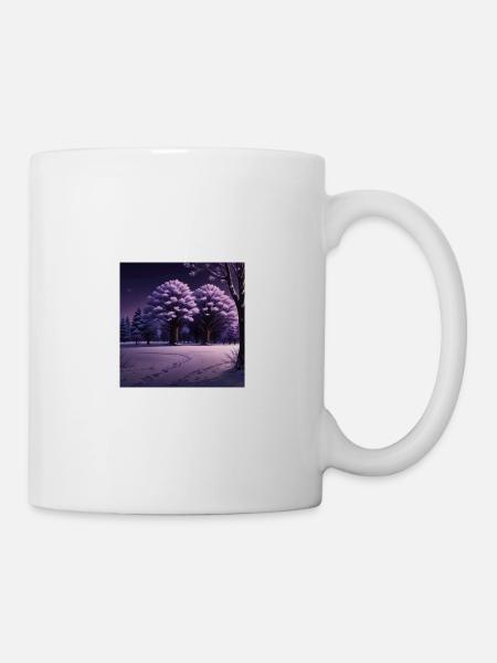 purple winter landscape - Tasse - Weiß