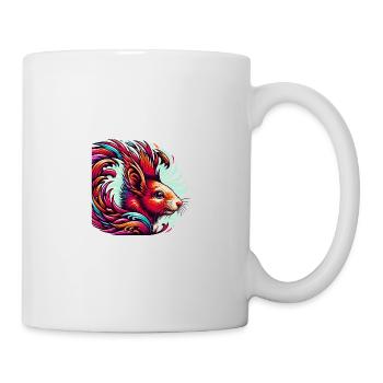 Art numérique écureuil noix amoureux des animaux - Mug blanc - blanc - Droite