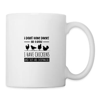 Funny chickens and rooster design - Mug - white - Right