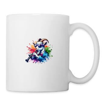 Cool Goat jouant de la clarinette Music Band - Mug blanc - blanc - Droite