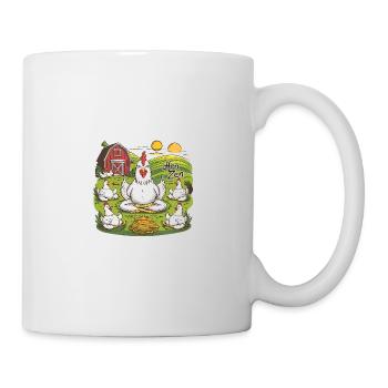 Hen Zen Yoga Meditation Huhn Hühner Bauernhof - Tasse - Weiß - Rechts