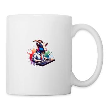Coole Ziege Spielt Keyboard Bauernhof - Tasse - Weiß - Rechts