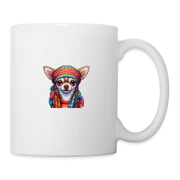 Colorful Hippie Chihuahua in Love and Peace - Mug - white - Right