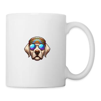 Labrador Hippie Liebe Frieden Bunt - Tasse - Weiß - Rechts