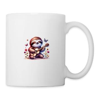Süßes Faultier Gitarrist Band Design - Tasse - Weiß - Rechts