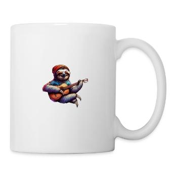 Cool Sloth Guitarist Band Design - Mug - white - Right