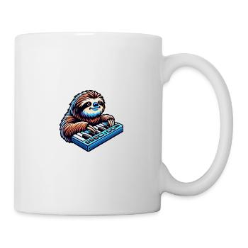 Entspannter Faultier Synthesizer Spieler - Tasse - Weiß - Rechts