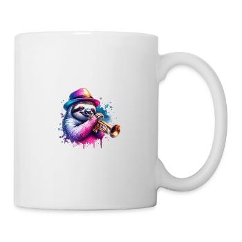 Cool Sloth Trumpeter Music Motif - Mug - white - Right