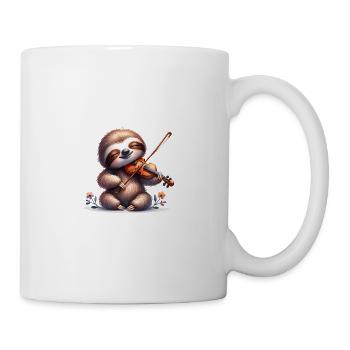 Mignon paresseux violoniste musique classique - Mug blanc - blanc - Droite