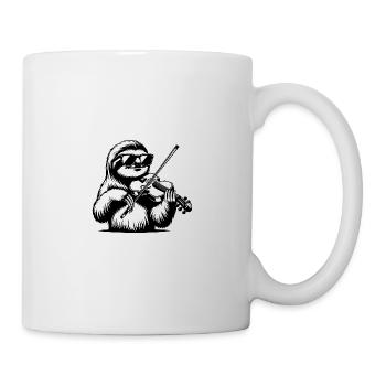 Sloth Violinist Silhouette Classical Music - Mug - white - Right
