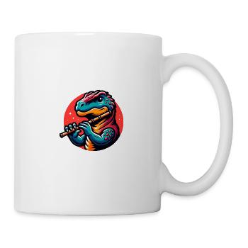 Conception de flûte à bec Cool Dino Flutist - Mug blanc - blanc - Droite