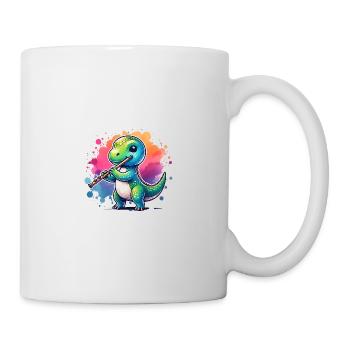 Conception mignonne de flûte à bec Dino - Mug blanc - blanc - Droite