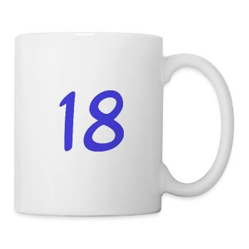 18. 18 JAHRE ALT. 18-JÄHRIGES JUBILÄUM. 18. GEBURTSTAG. - Tasse - Weiß - Rechts