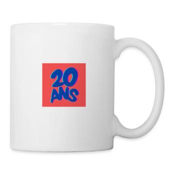 20. 20e ANNIVERSAIRE. ANNIVERSAIRE 20 ANS. 20 ANS. - Mug blanc - blanc - Droite