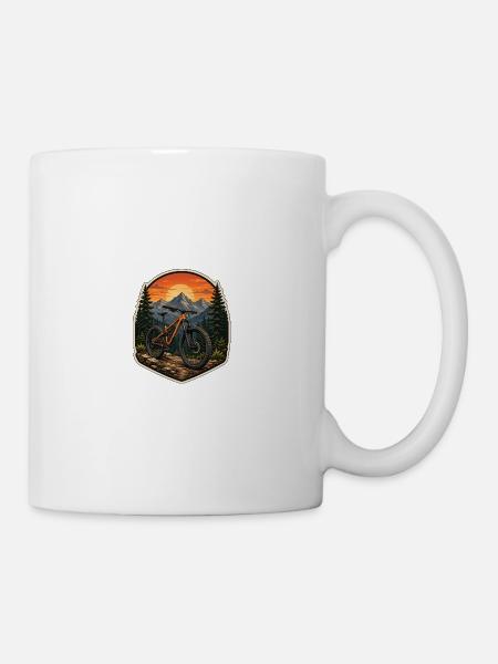Bergtrail Mountainbike - Tasse - Weiß