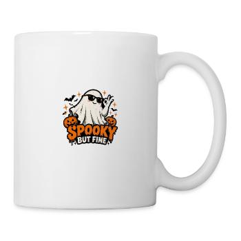 Spooky Ghost mit Sonnenbrille und Kürbissen - Tasse - Weiß - Rechts
