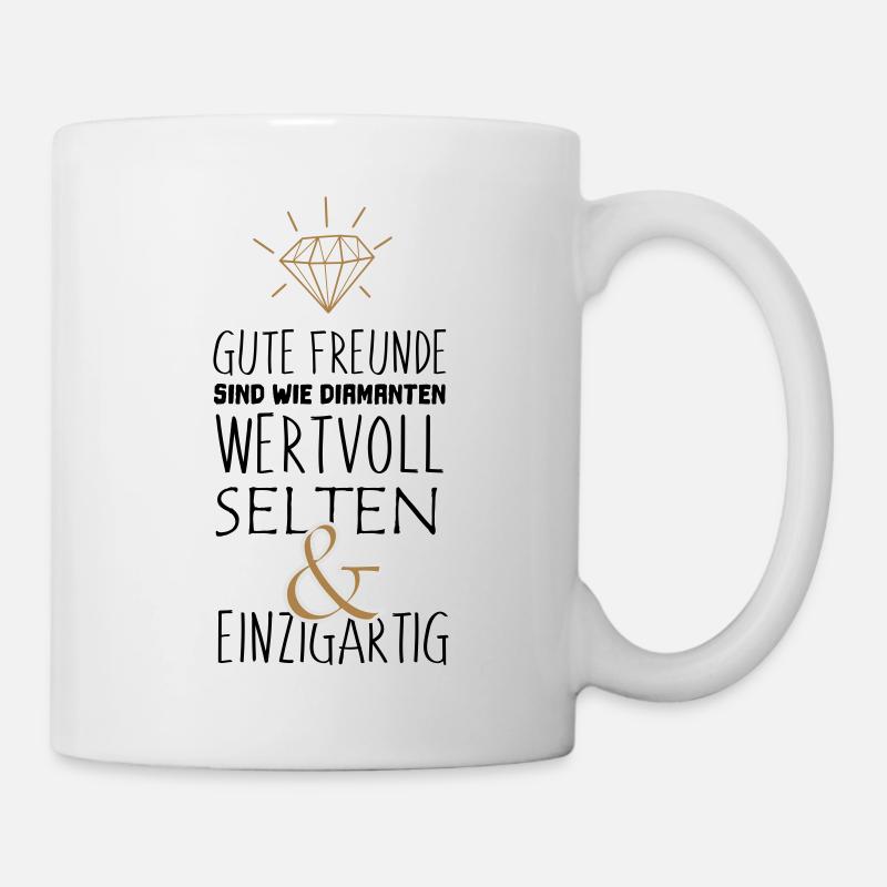 Gute Freunde sind wie Diamanten Geschenk Idee - Tasse - Weiß