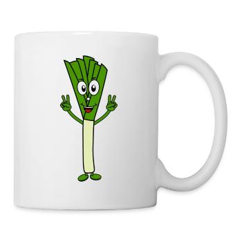 Drôle de poireau Signe de victoire légume fitness vert - Mug blanc - blanc - Droite