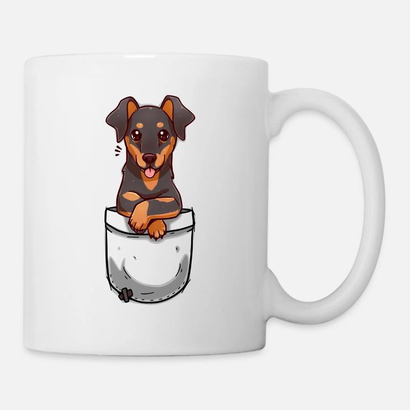 Poche mignon Chien Dobermann - Mug blanc - blanc