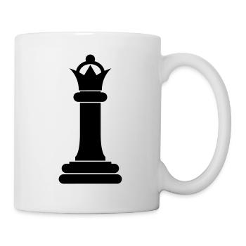 Schachfigur Königin - Tasse - Weiß - Rechts