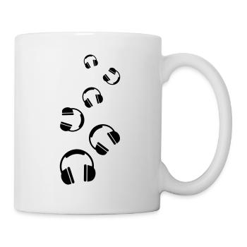 Kopfhörer Symbol - Tasse - Weiß - Rechts