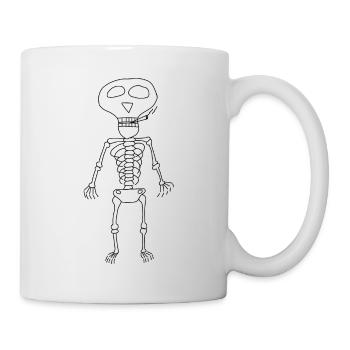 Fumer un squelette dans le dessin animé Halloween Automne - Mug blanc - blanc - Droite