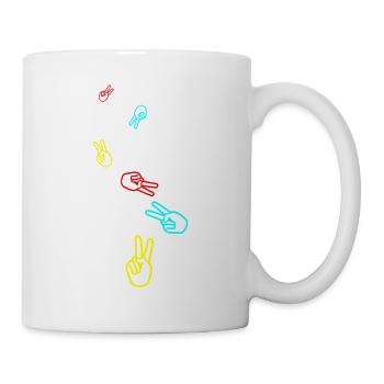 Hand Peace - Tasse - Weiß - Rechts