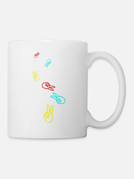 Hand Peace - Tasse - Weiß