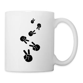Hand Peace - Tasse - Weiß - Rechts
