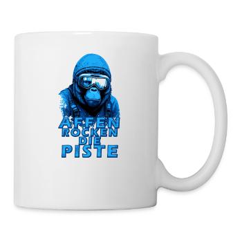 Ski Affen rocken die Piste - witzig Männer - Tasse - Weiß - Rechts