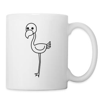 Flamingo Comic Tier - Tasse - Weiß - Rechts